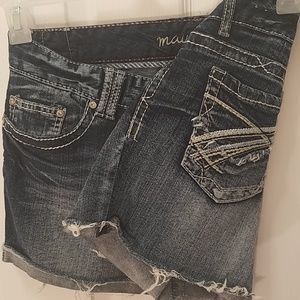 Dark Wash Embellished Denim Shorts